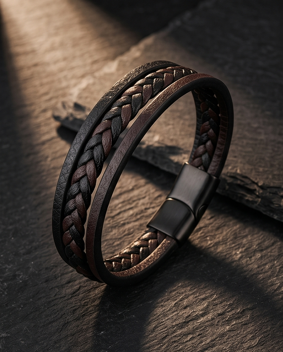HAB101 - Outlaw Layered Leather Bracelet