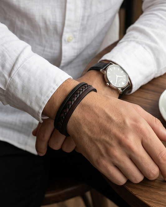 HAB101 - Outlaw Layered Leather Bracelet