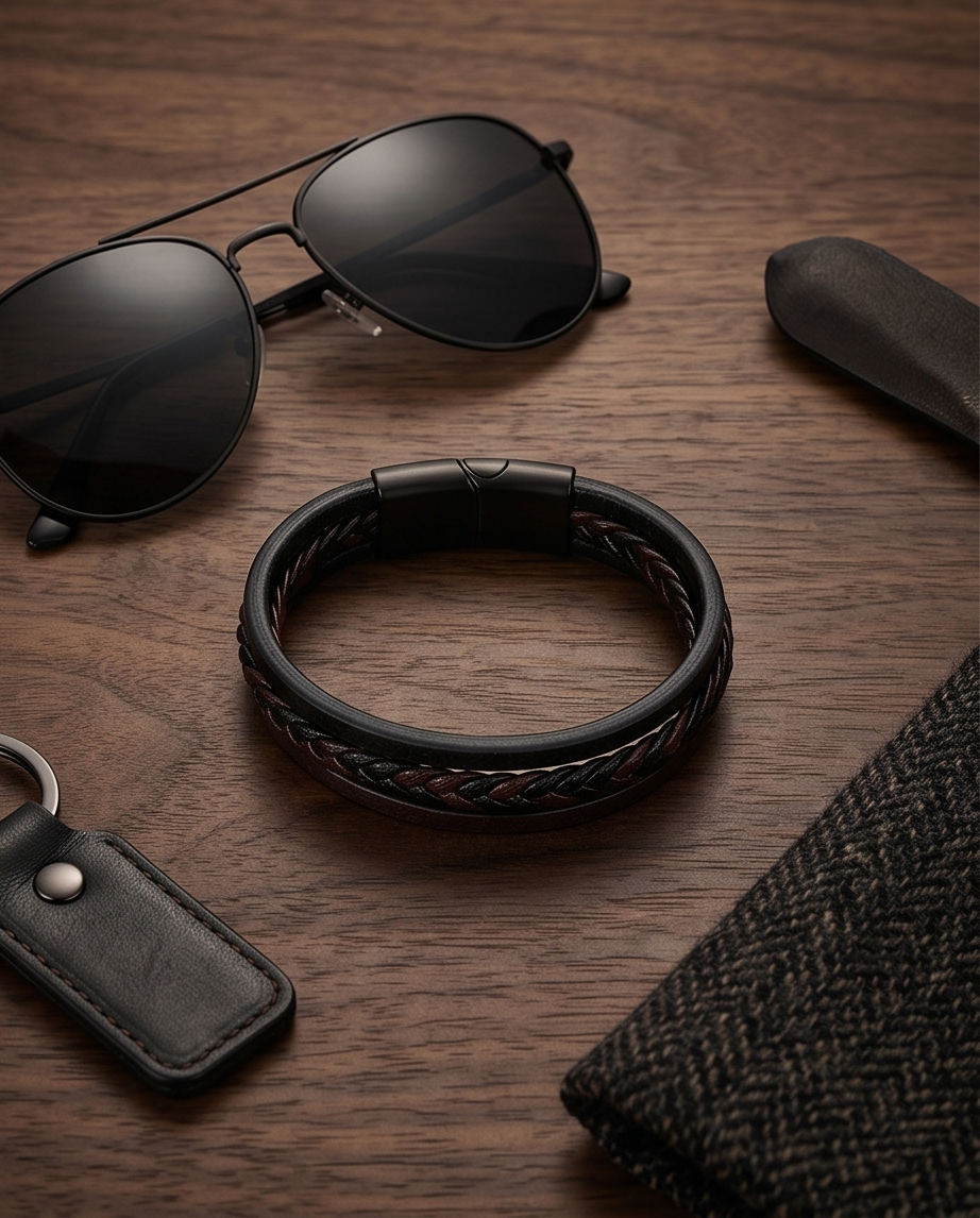 HAB101 - Outlaw Layered Leather Bracelet
