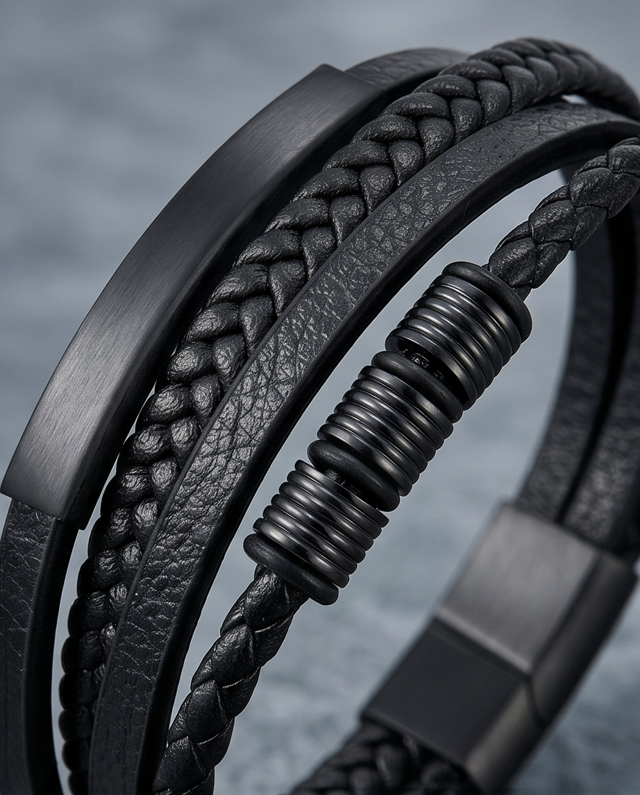 HAB105 -Sector Leather Bracelet