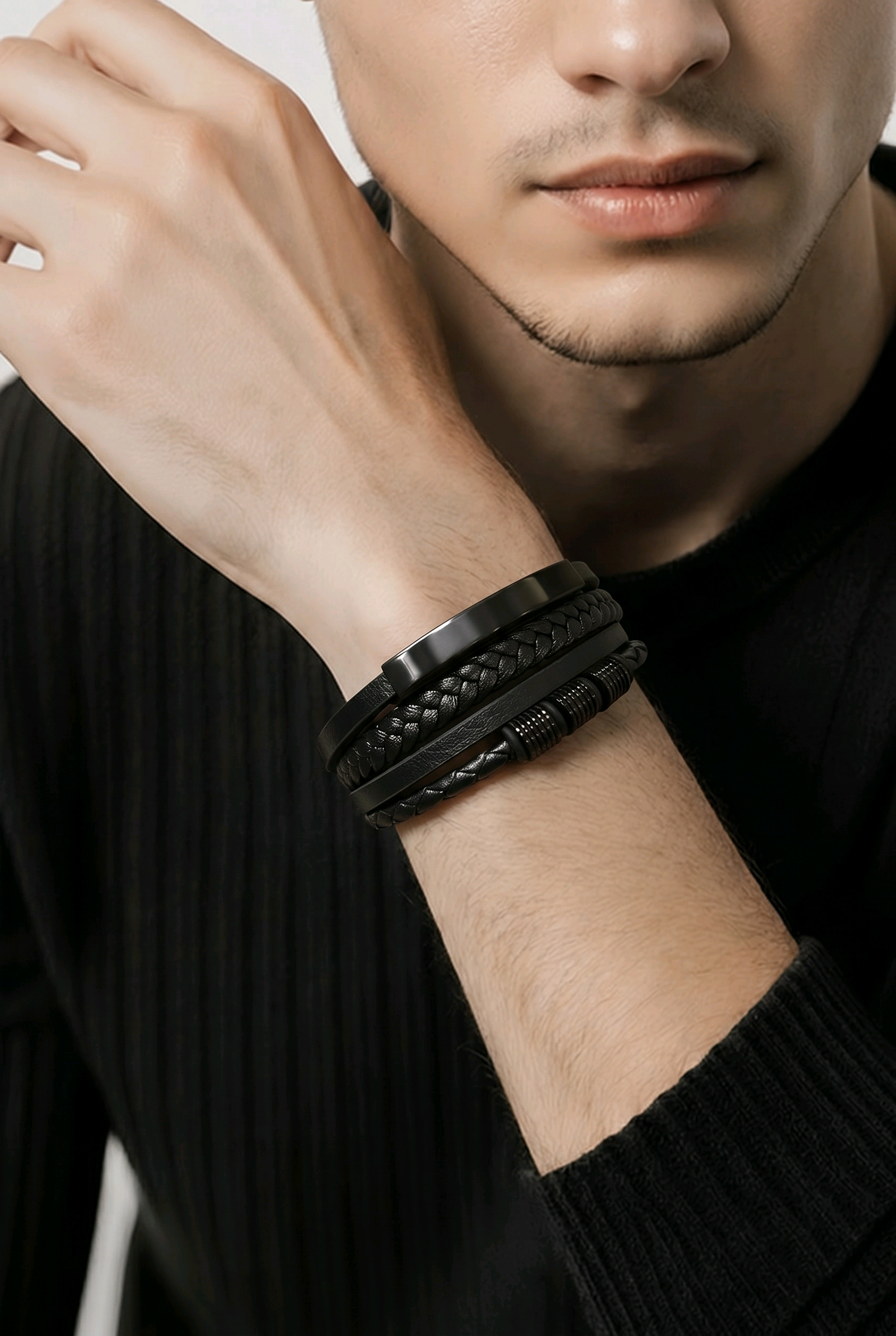 HAB105 -Sector Leather Bracelet