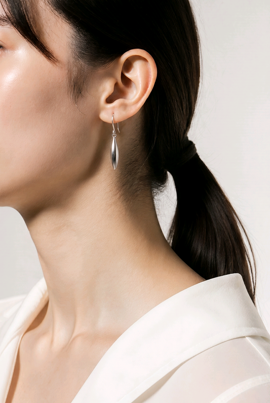 HAE005 - Liquid Silver Drop Earrings