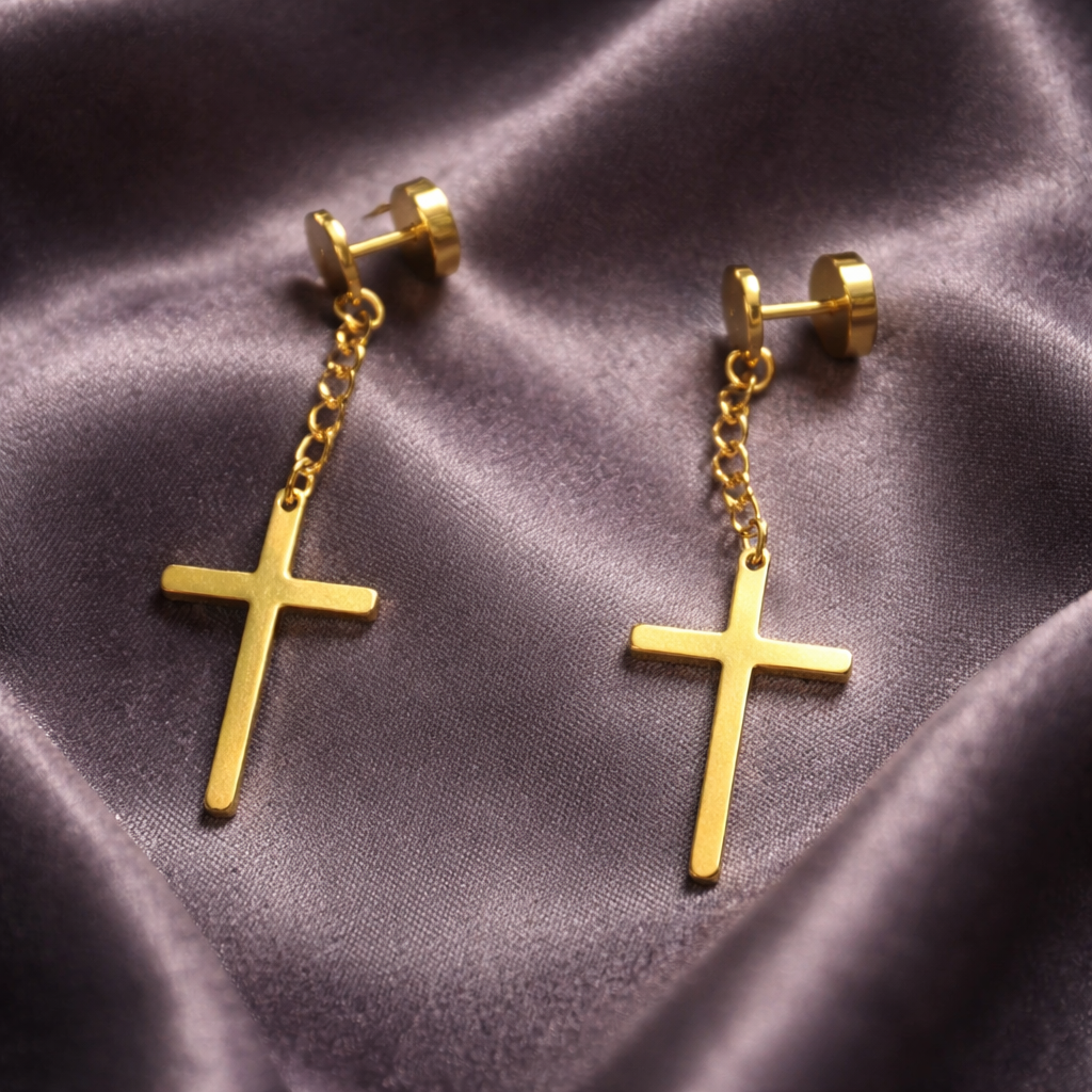 HAE038 - Creed Cross Drop Studs