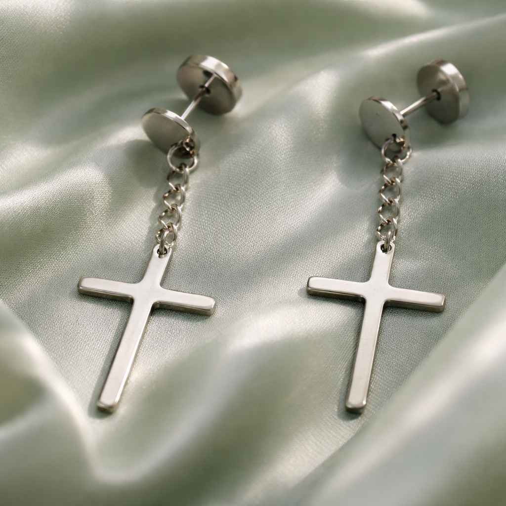 HAE050 - Creed Cross Drop Studs