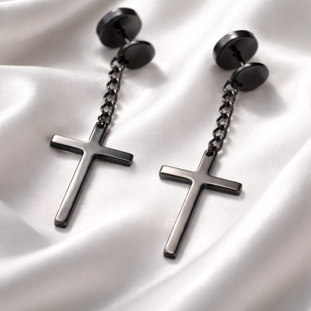 HAE073 - Creed Cross Drop Studs