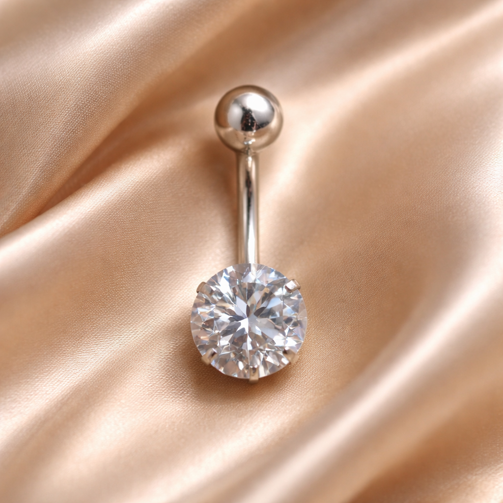 HAP009 - Crystal Solitaire Belly PIERCING